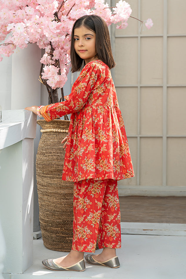 2 Piece Digital Printed Co-ords Set with Tassel Design K-ALPRTW-039