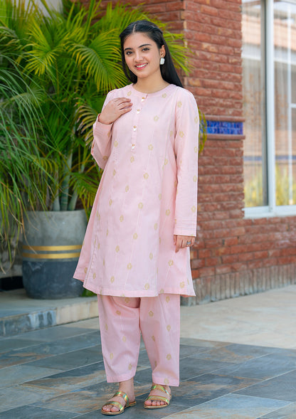 2 Piece Stitched Suit Jacquard Brocia Shirt with Trouser T-SFC-034