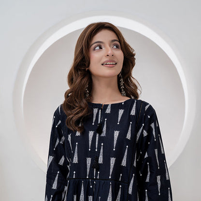 1 Piece Lawn Printed Maxi Black Color Maxi-019