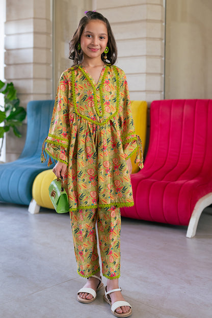 2 Piece Cotton Lawn All Over Printed Shirt with Trouser K-ALPRTW-047