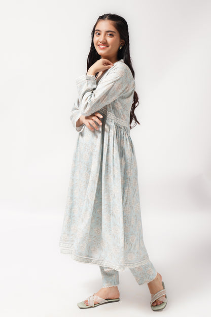 2 Piece Platinum Floral Printed Lawn Suit ALPRTW-001