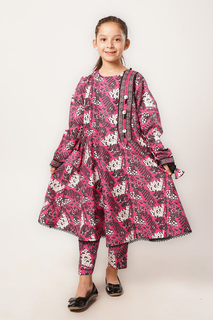 2 Piece Suit Warm Pink Floral Printed Lawn Suit ALPRTW-006