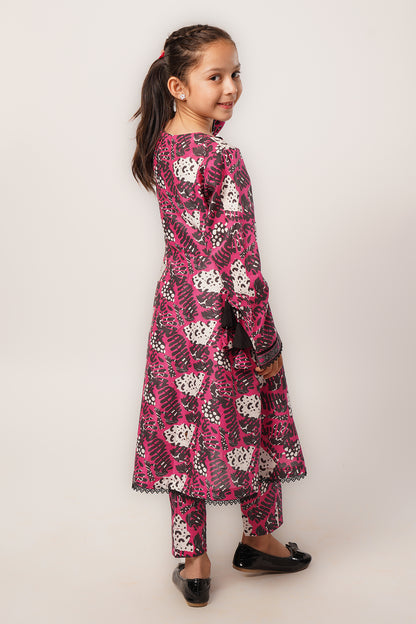 2 Piece Suit Warm Pink Floral Printed Lawn Suit ALPRTW-006