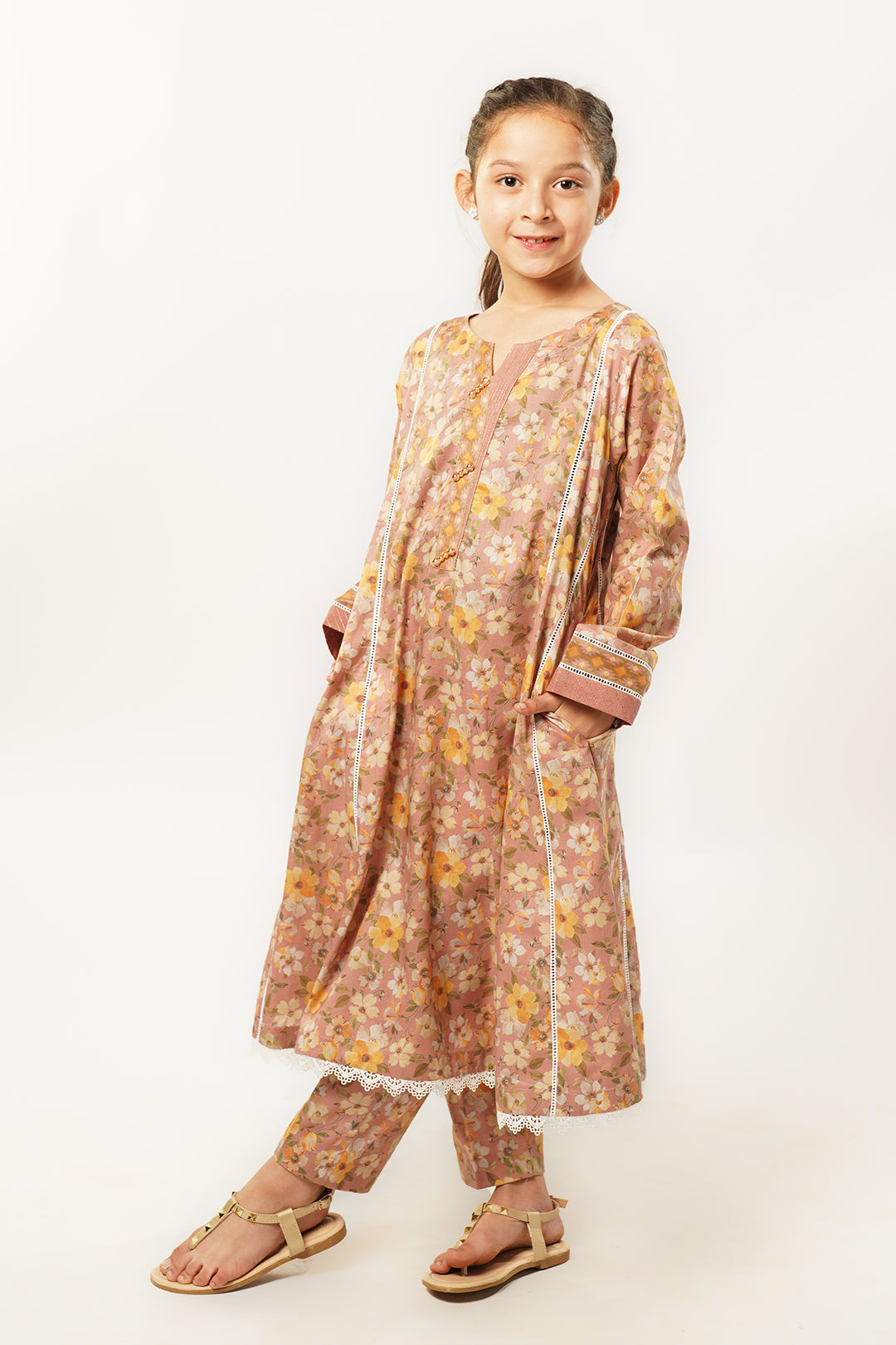 2 Piece Suit Pima Lawn Cashmere Floral Printed Frock ALPRTW-007