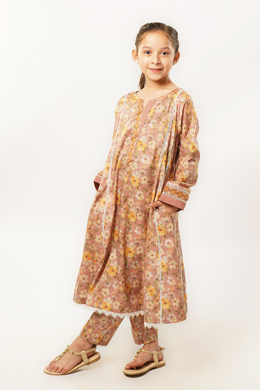 2 Piece Suit Pima Lawn Cashmere Floral Printed Frock ALPRTW-007