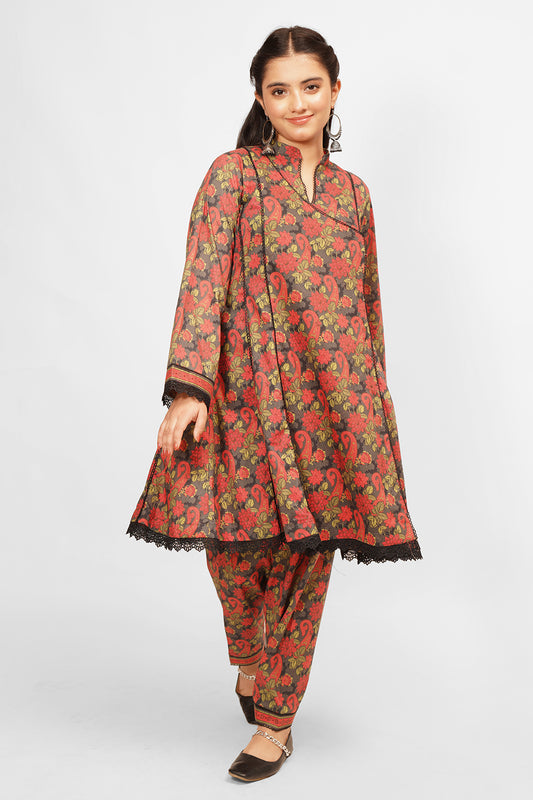 2 Piece Digital Printed Lawn Cotton Suit with Shalwar ALPRTW-015