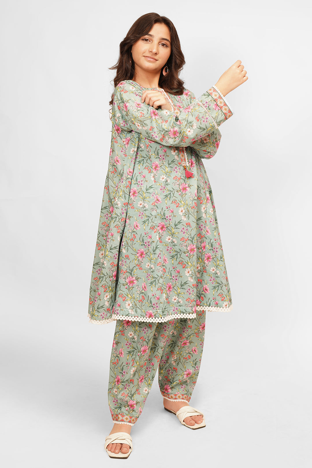 2 Piece Printed Lawn Cotton Suit with Shalwar ALPRTW-016