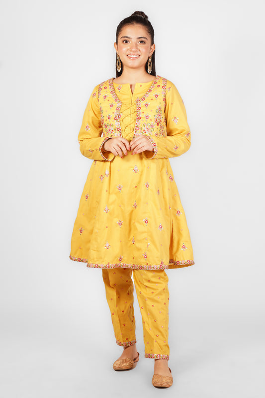 3 Piece Suit Jacquard Embroidered Suit with Koti & Trouser SFC-192