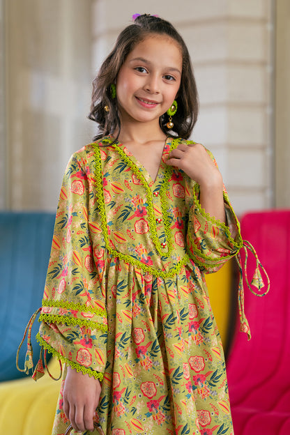 2 Piece Cotton Lawn All Over Printed Shirt with Trouser K-ALPRTW-047