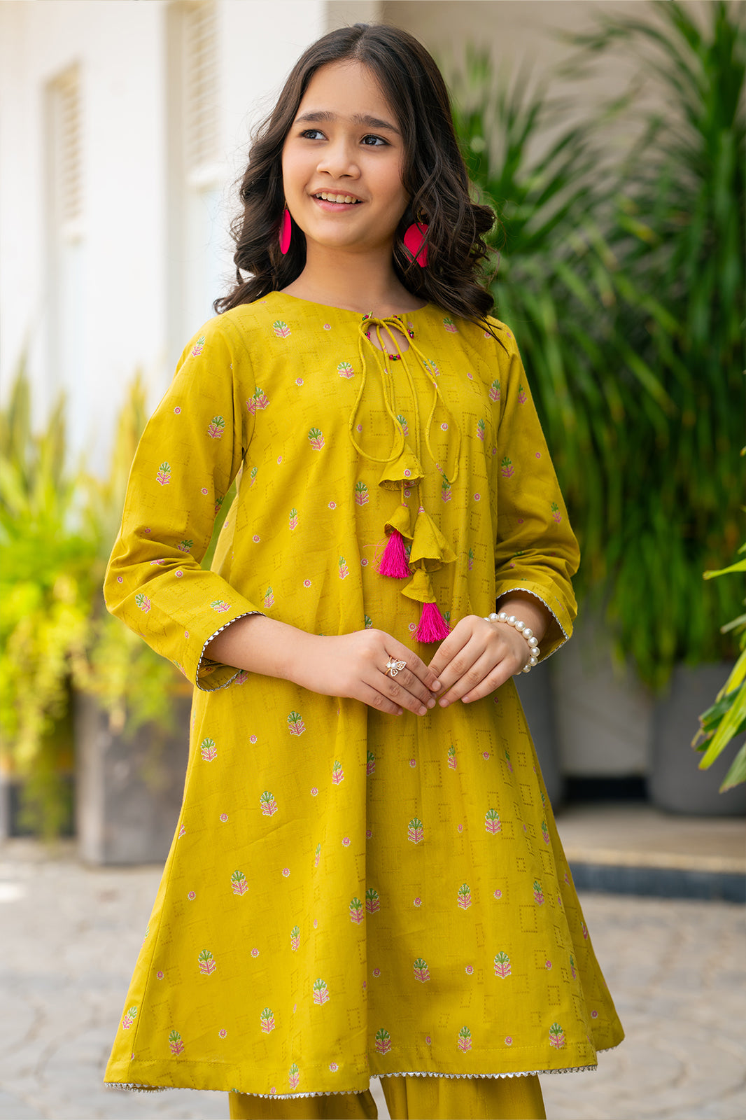 2 Piece Suit Lawn Table Print Angrakha Frock with Trouser JK-PRT-002