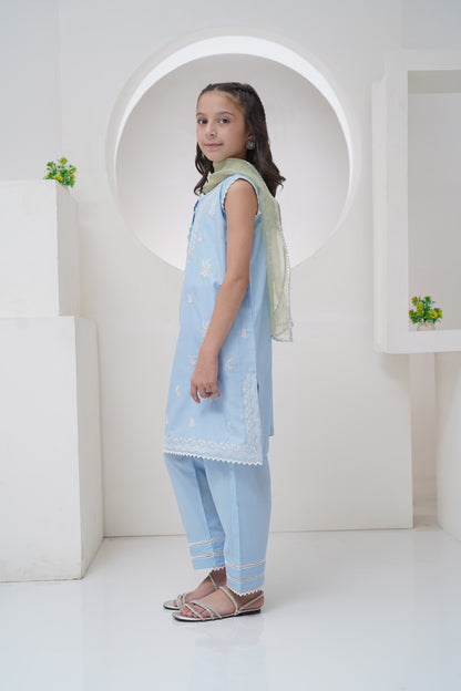 3 Piece Embroidered Suit Organza Dupatta GS-EMB-001