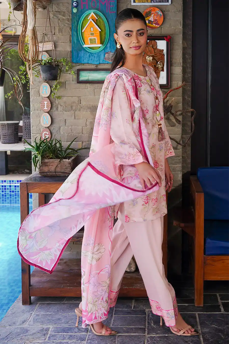 Blush Rose Poly Cambric 3-Piece Suit - F-WP-26-05