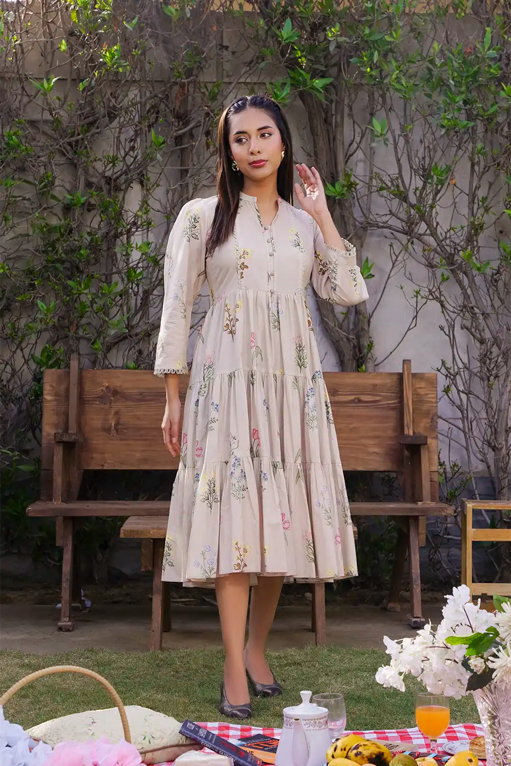 Printed Lawn Frock - T-ALP-MAXI-021