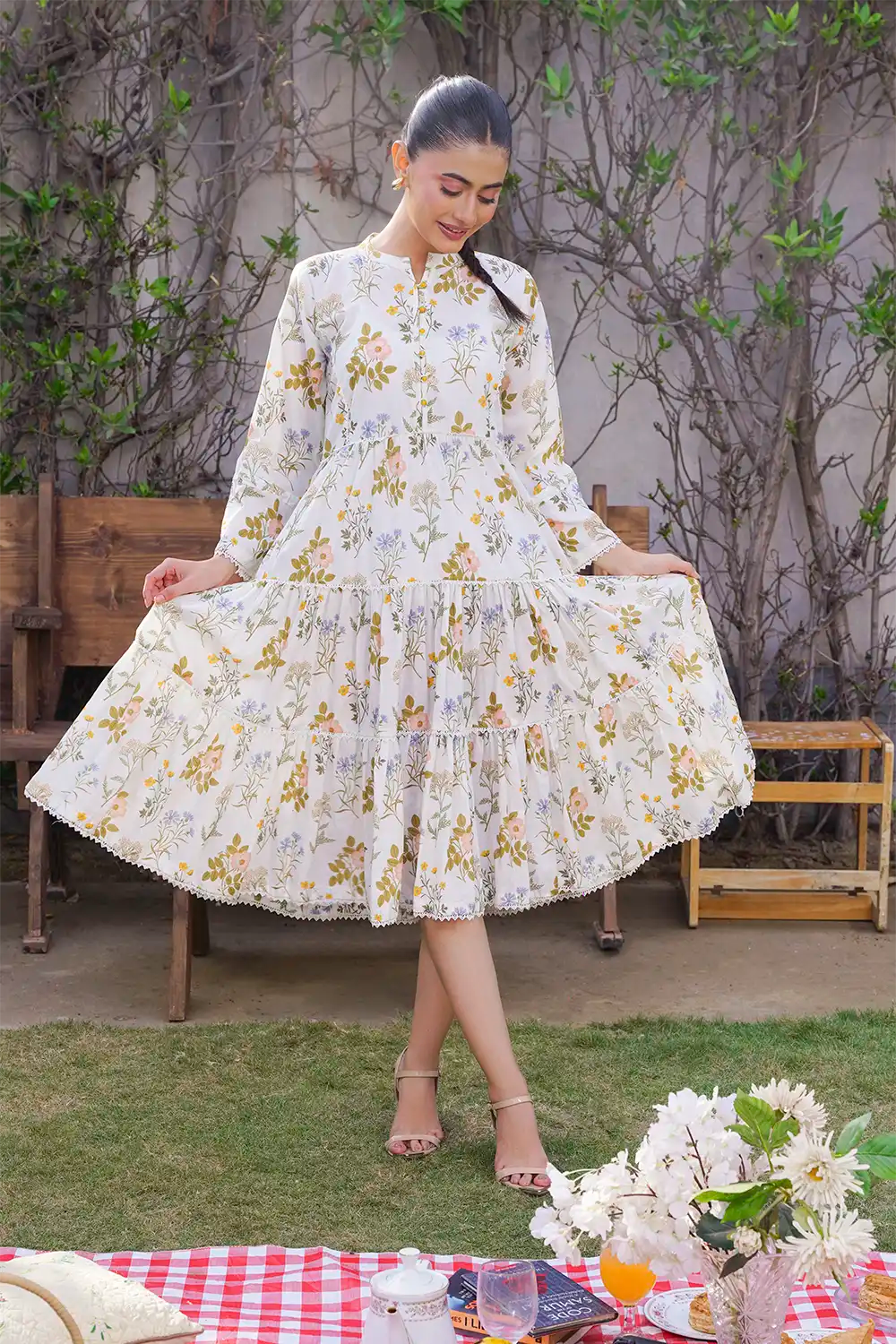Printed Lawn Frock Maxi - T-ALP-MAXI-019