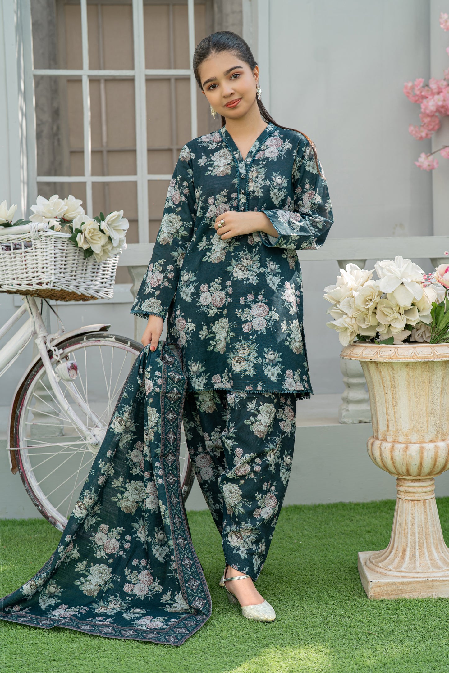 3 Piece Suit Co-ord Set Cotton Khaddar Winter Outfit T-CK-006