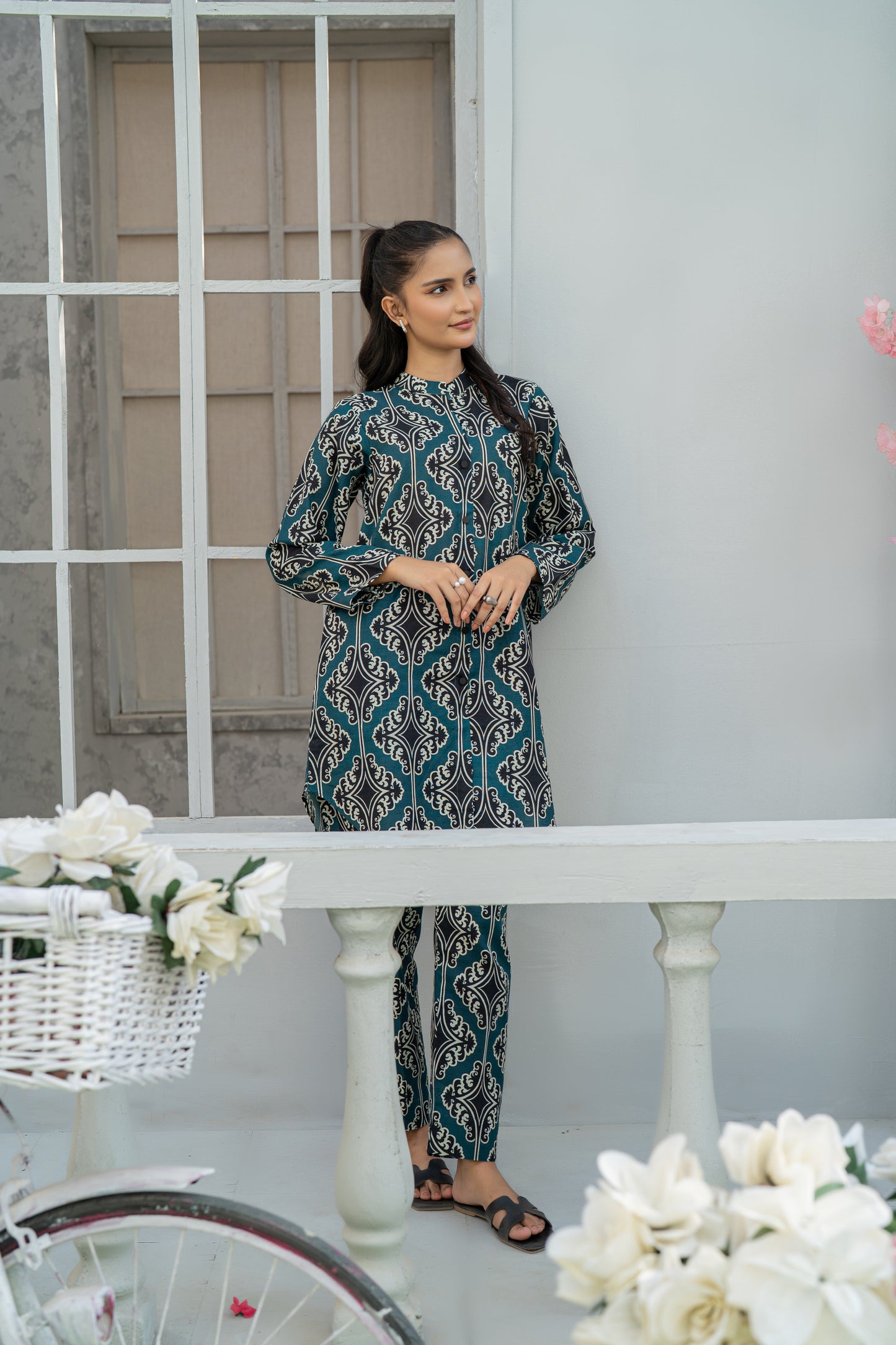 2 Piece Suit Digital Printed Co-ord Set Cotton Khaddar T-CK-001