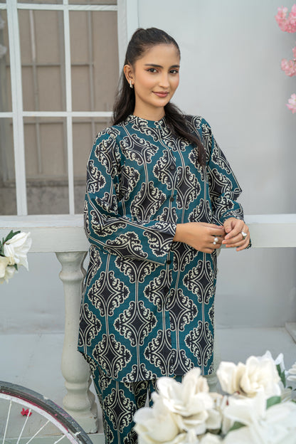 2 Piece Suit Digital Printed Co-ord Set Cotton Khaddar T-CK-001