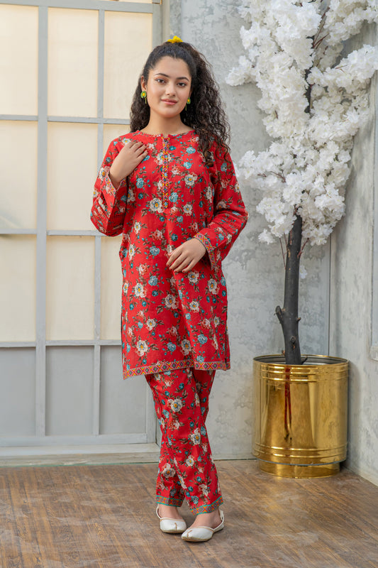 2 Piece Suit Digital Printed Co-ord Set Cotton Outfit T-ALPRTW-040
