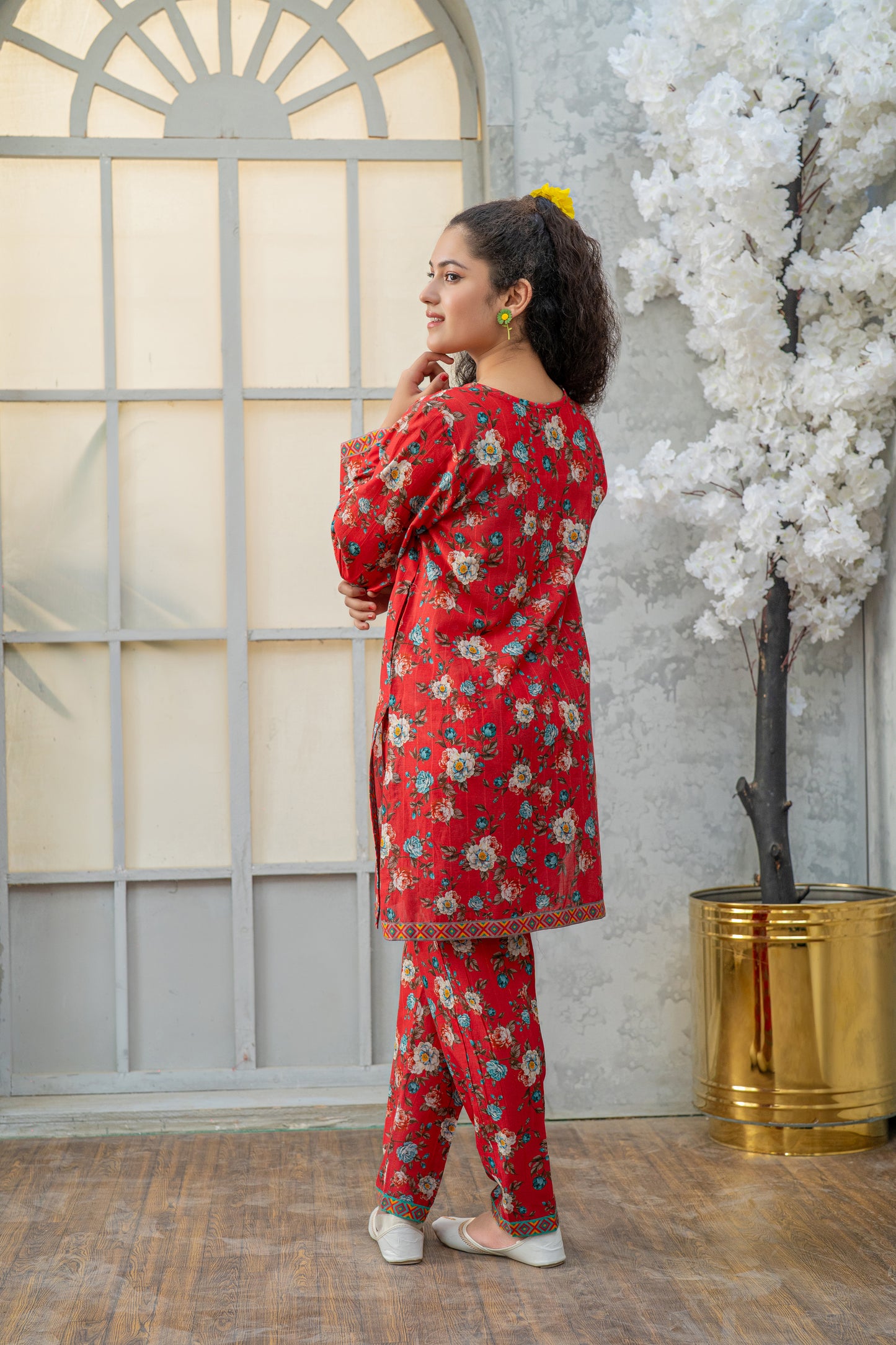 2 Piece Suit Digital Printed Co-ord Set Cotton Outfit T-ALPRTW-040