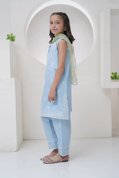 3 Piece Embroidered Suit Organza Dupatta GS-EMB-001