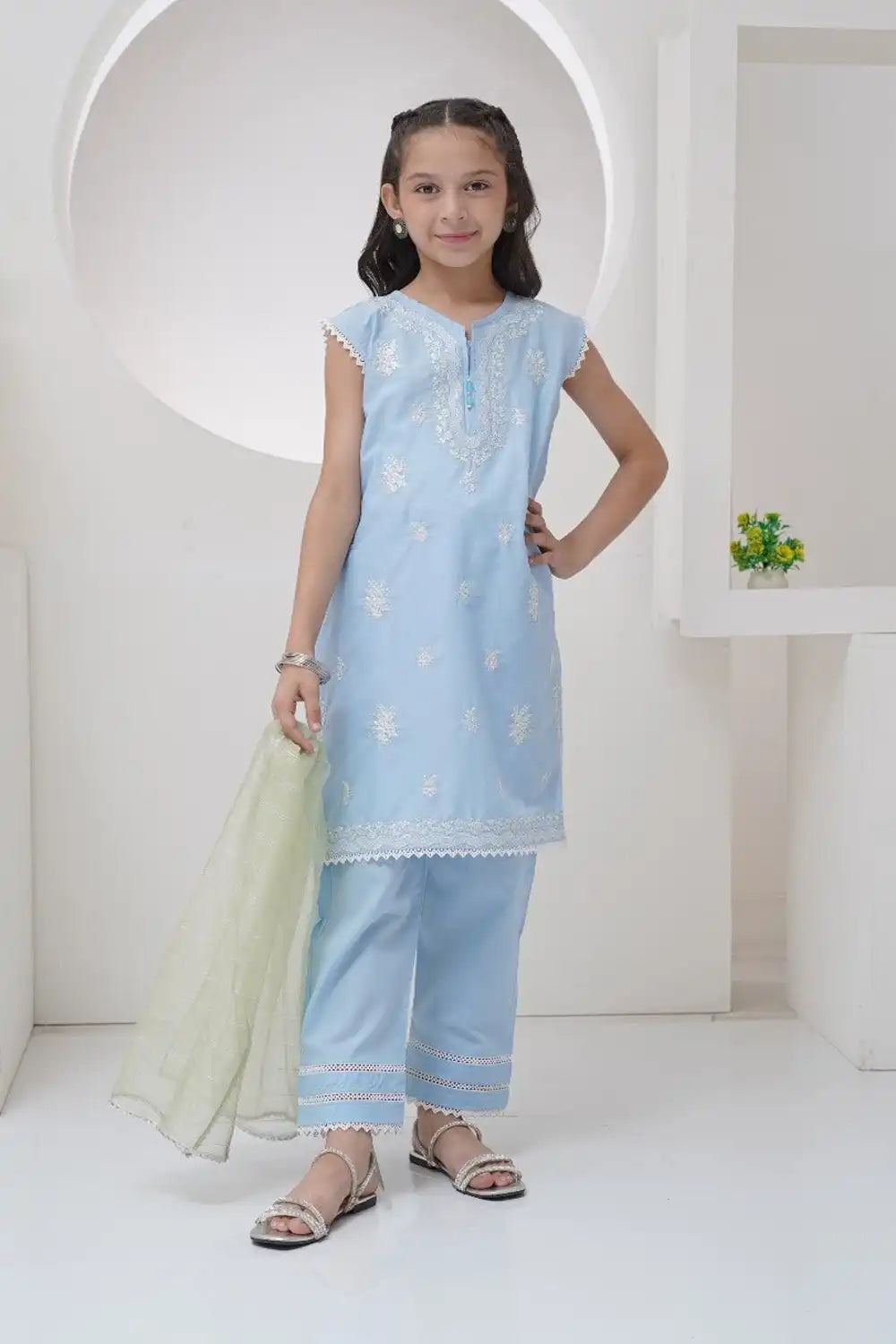 3 Piece Embroidered Suit Organza Dupatta GS-EMB-001