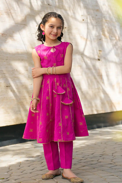 2 Piece Suit Table Print Frock with Garara JK-PRT-003