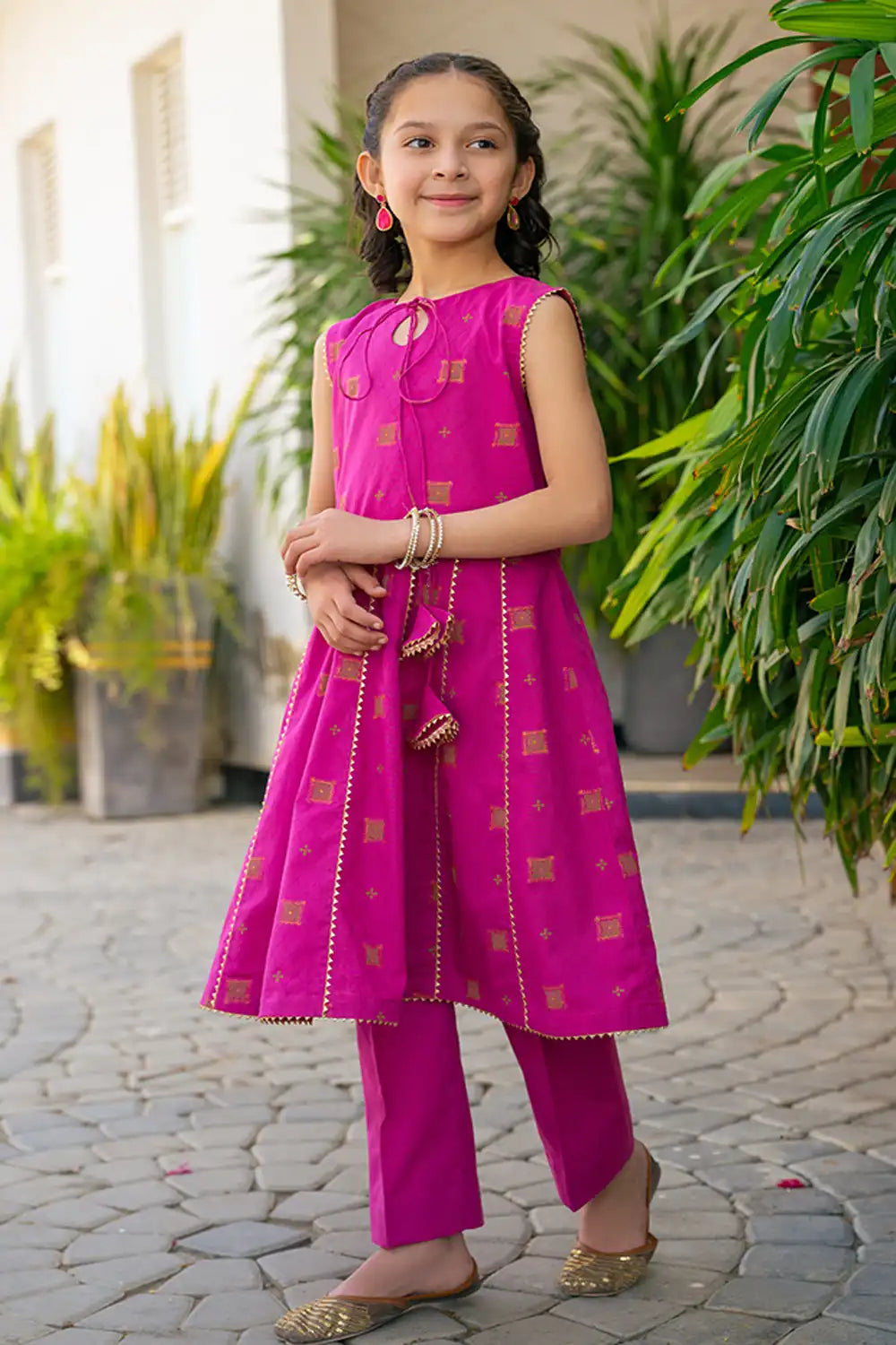 Printed Cotton Frock Garara Co-Ord Set - JK-PRT-003