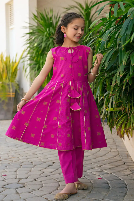 2 Piece Suit Table Print Frock with Garara JK-PRT-003