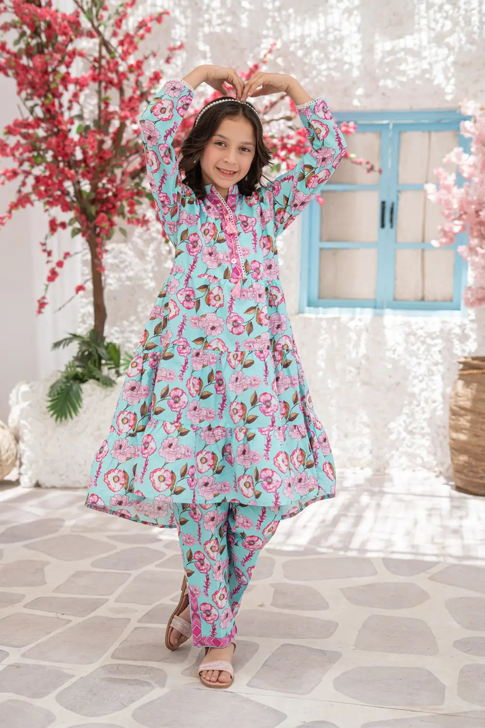 Printed Lawn Frock Co-Ord Set - K-ALP-S26-005