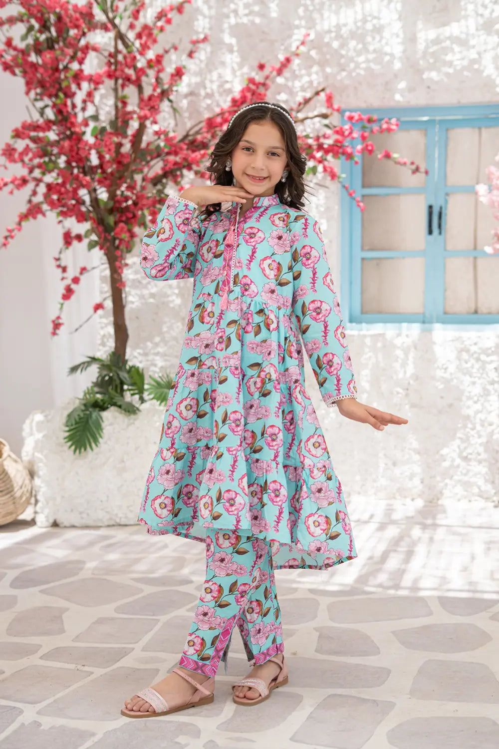 Printed Lawn Frock Co-Ord Set - K-ALP-S26-005