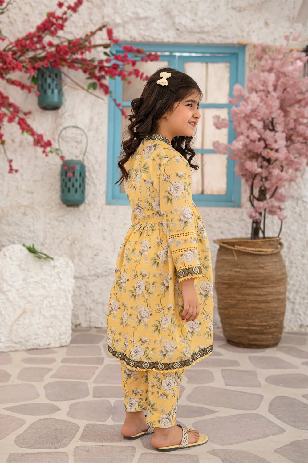 Printed Lawn Long Frock Co-Ord Set - K-ALP-S26-006