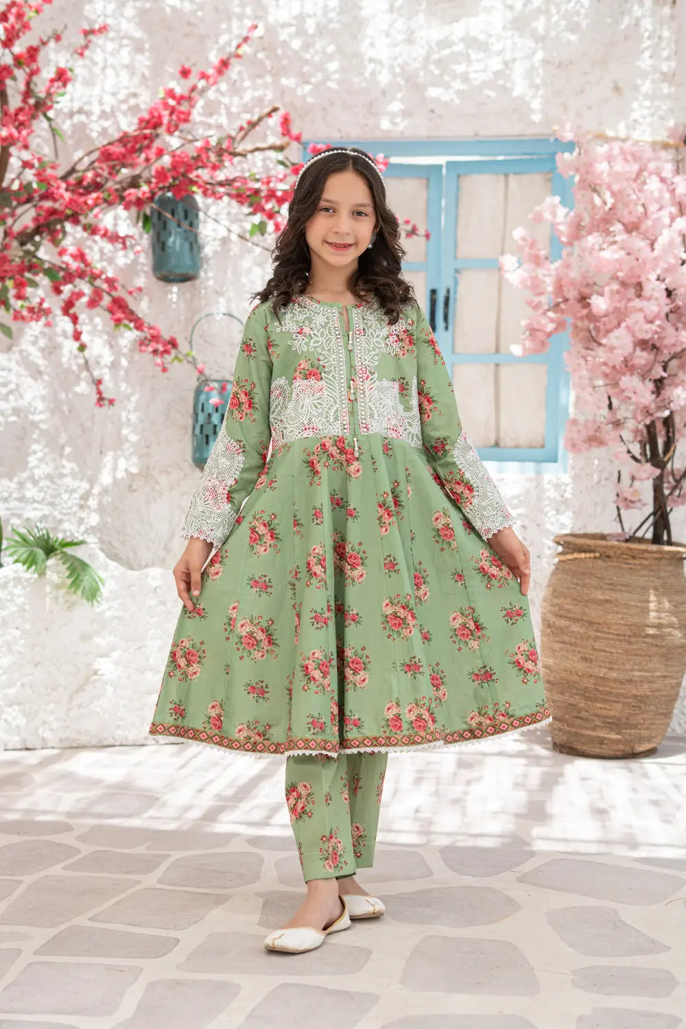 Embroidered Anarkali Frock Co-Ord Set - K-ALP-S26-111