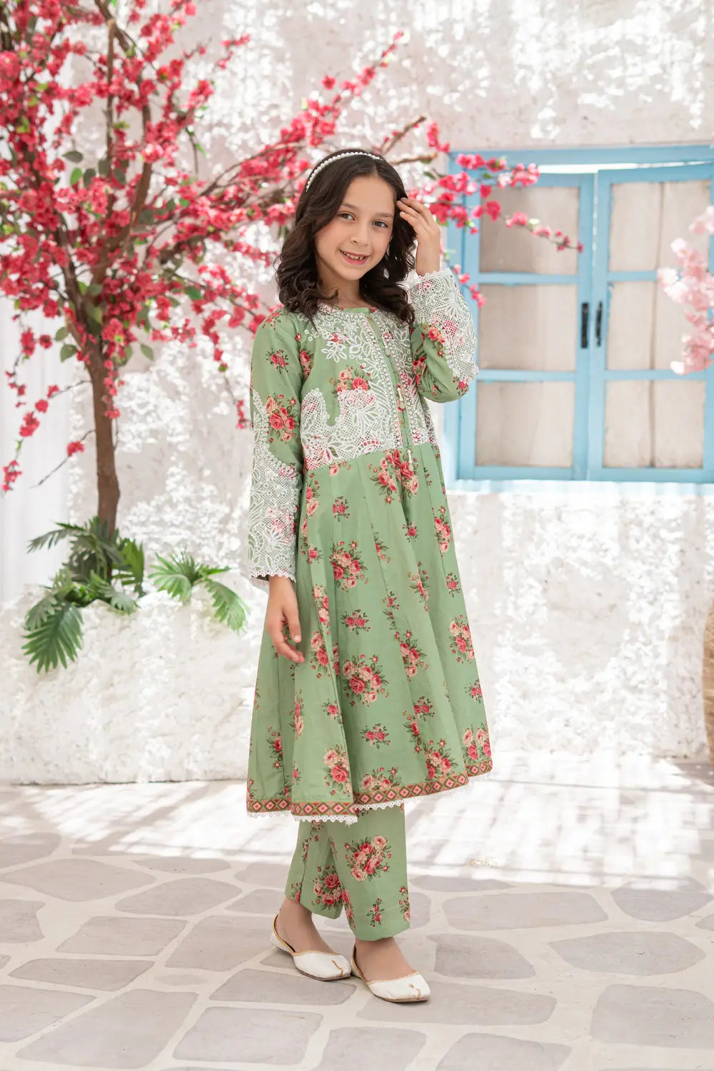 Embroidered Anarkali Frock Co-Ord Set - K-ALP-S26-111