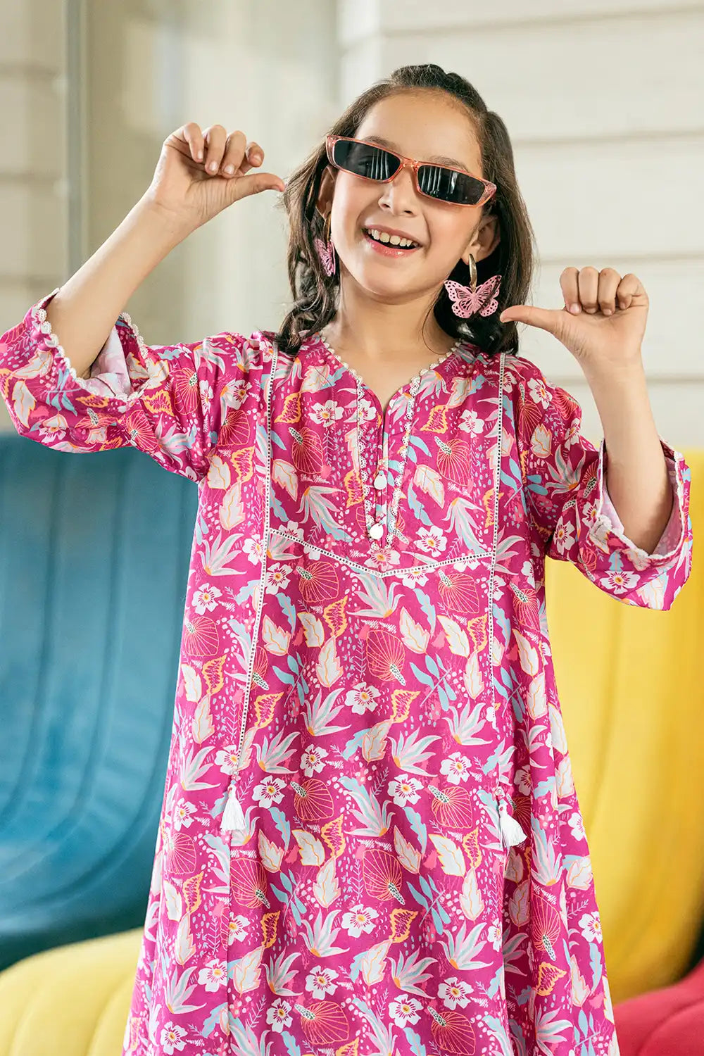 2 Piece Poly Lawn Printed Co-Ord Set Frock Style K-ALPRTW-045