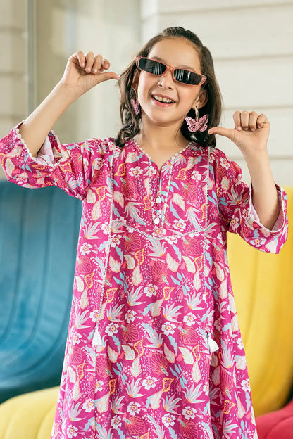 2 Piece Poly Lawn Printed Co-Ord Set Frock Style K-ALPRTW-045