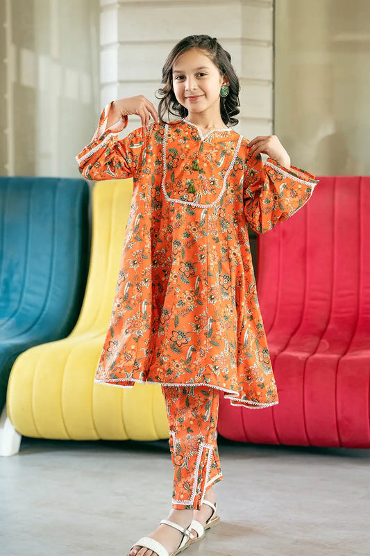 2 Piece Poly Lawn Printed Co-Ord Set – All Over Frock K-ALPRTW-046