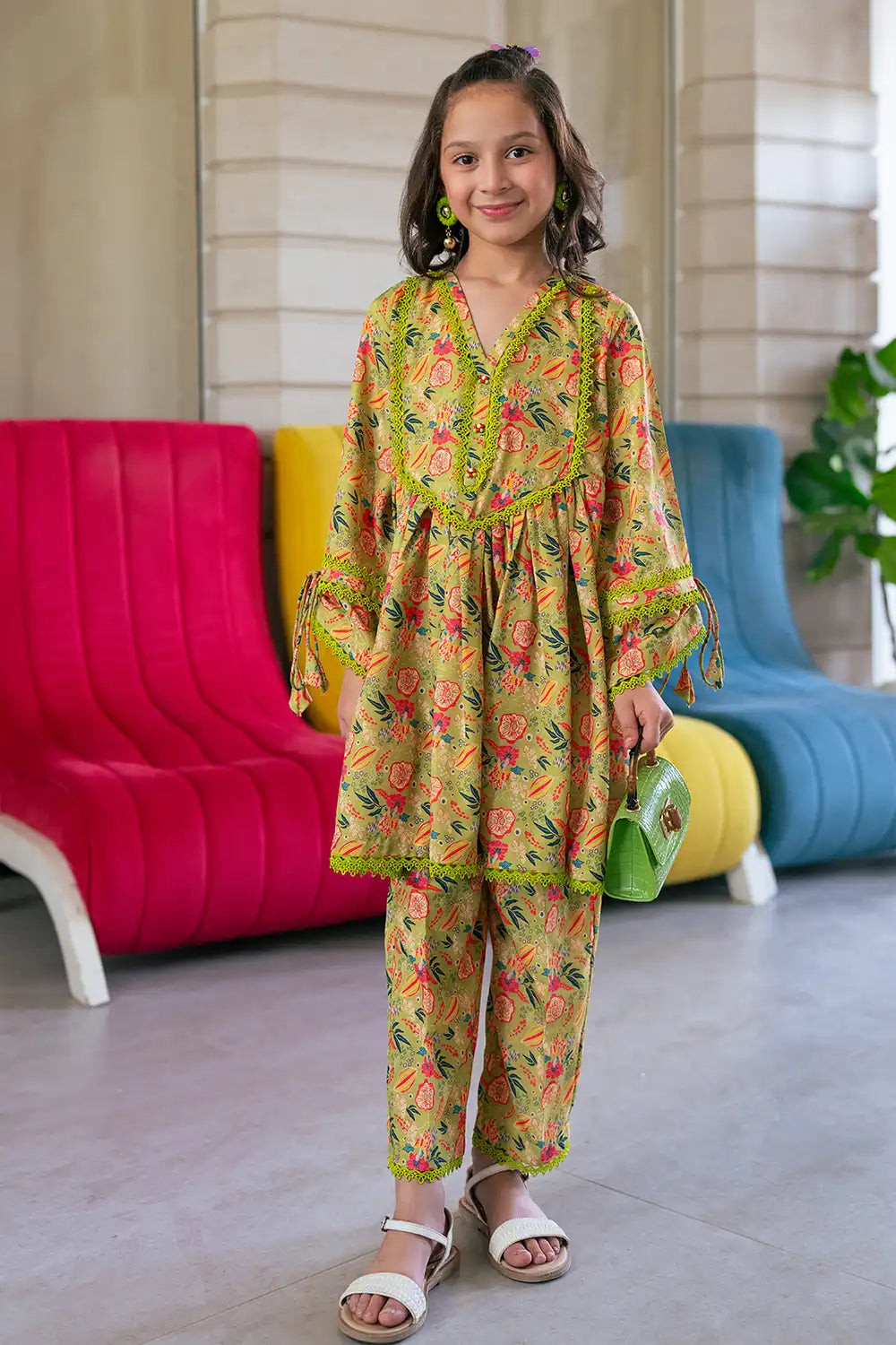 2 Piece Cotton Lawn All Over Printed Shirt with Trouser K-ALPRTW-047