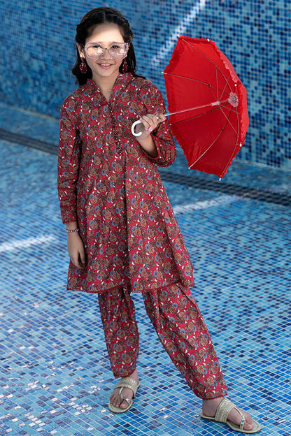 2 Piece Lawn Dress All-Over Printed Shirt with Shalwar K-ALPRTW-049