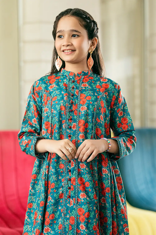 2 Piece Digital Printed Poli Lawn Co-Ord Set K-ALPRTW-050