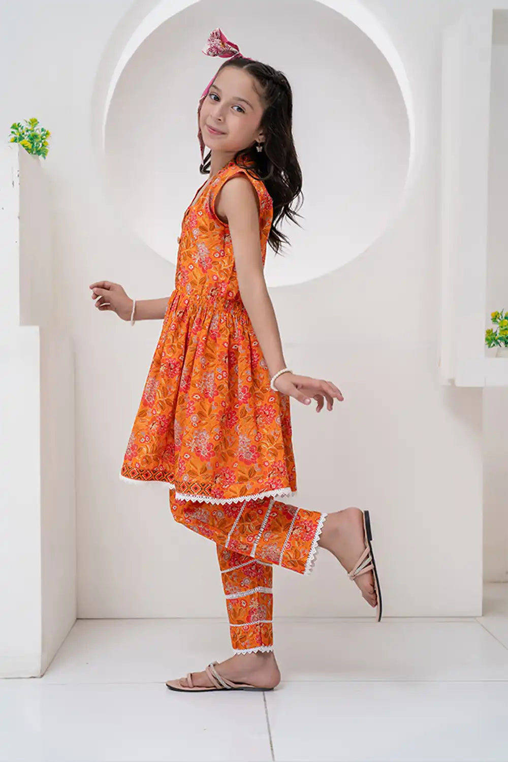 Printed Lawn Angrakha Co-Ord Set - K-ALPRTW-051