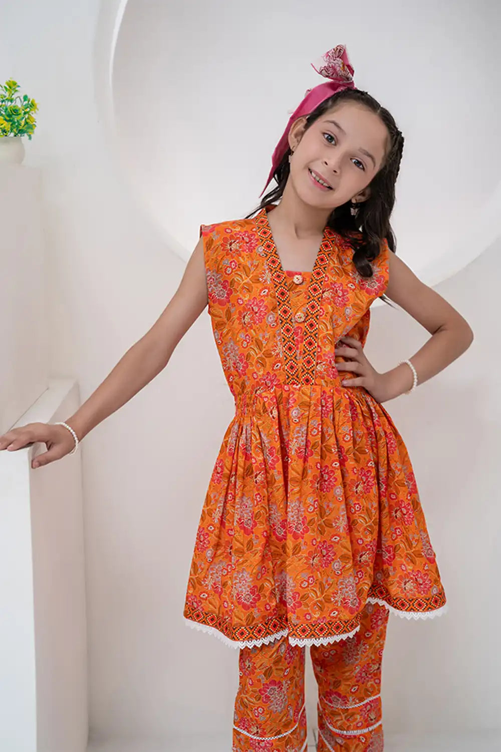 Printed Lawn Angrakha Co-Ord Set - K-ALPRTW-051