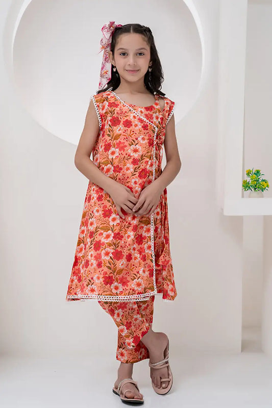 2 Piece Lawn A-Line Frock Angrakha Style K-ALPRTW-054