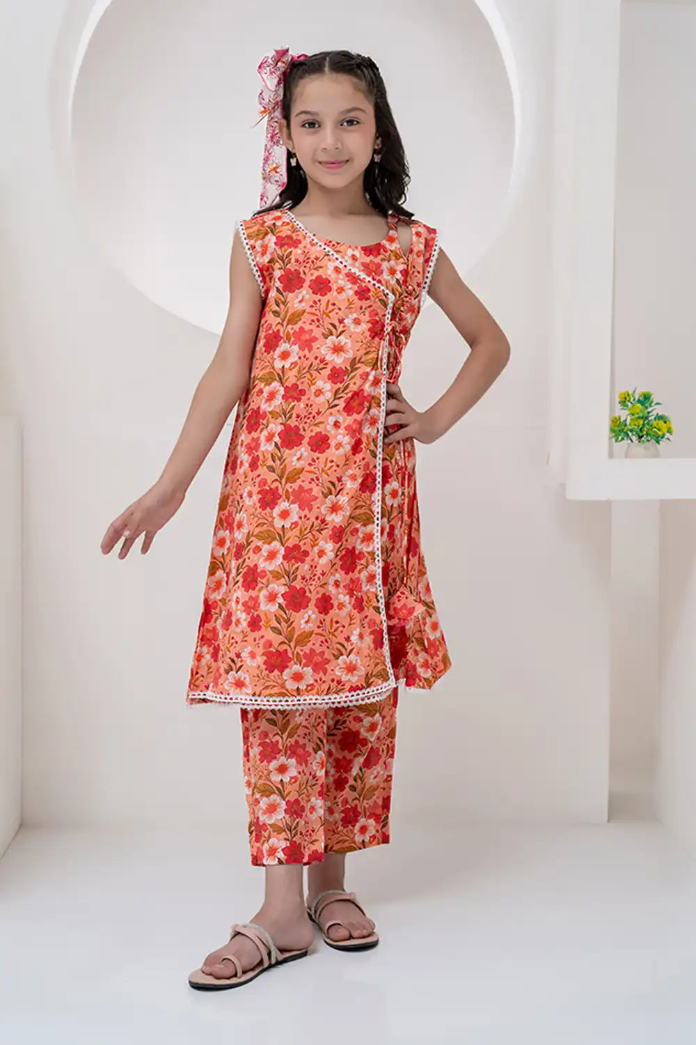 2 Piece Lawn A-Line Frock Angrakha Style K-ALPRTW-054