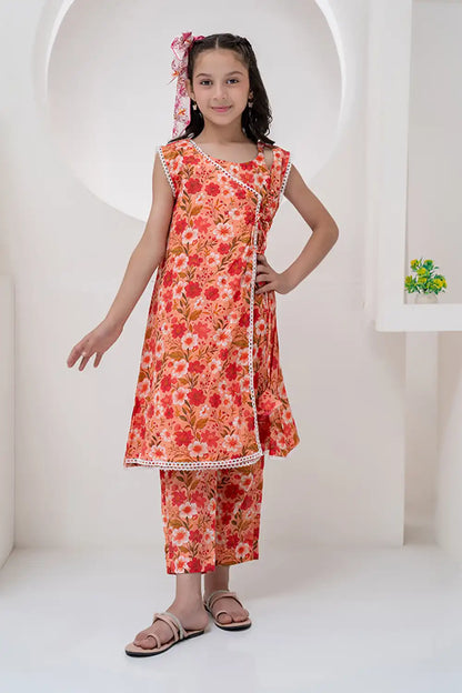 2 Piece Lawn A-Line Frock Angrakha Style K-ALPRTW-054