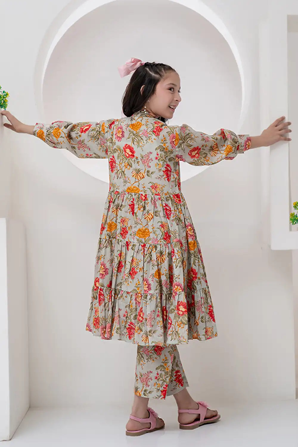 Printed Lawn Frock Co-Ord Set - K-ALPRTW-056
