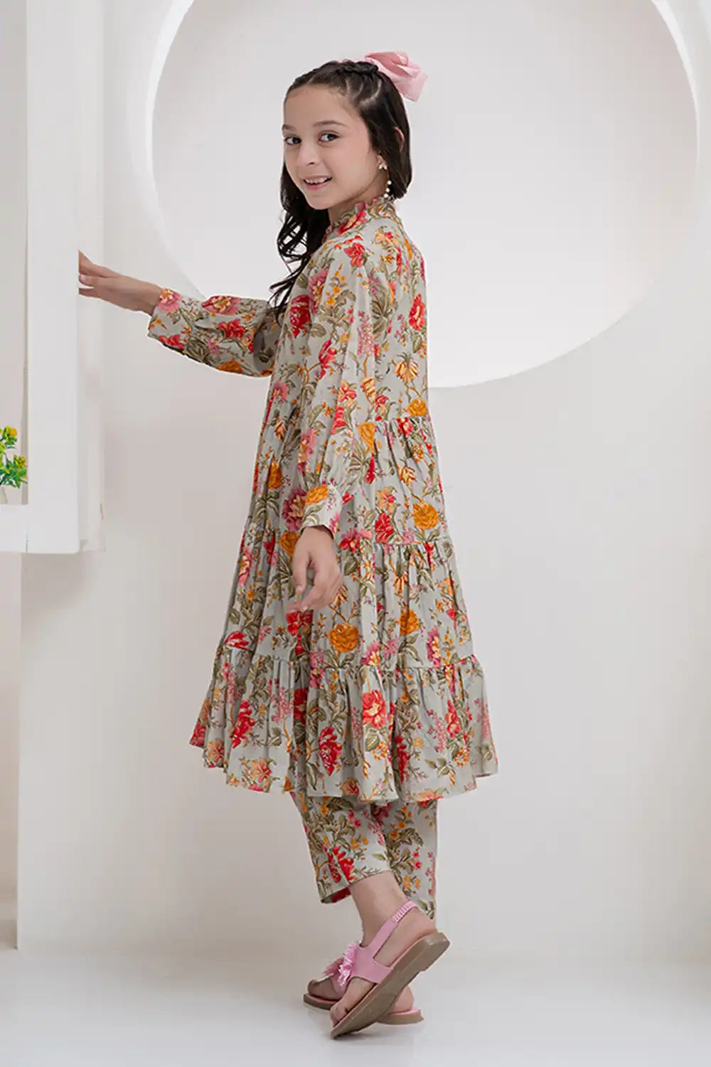 Printed Lawn Frock Co-Ord Set - K-ALPRTW-056
