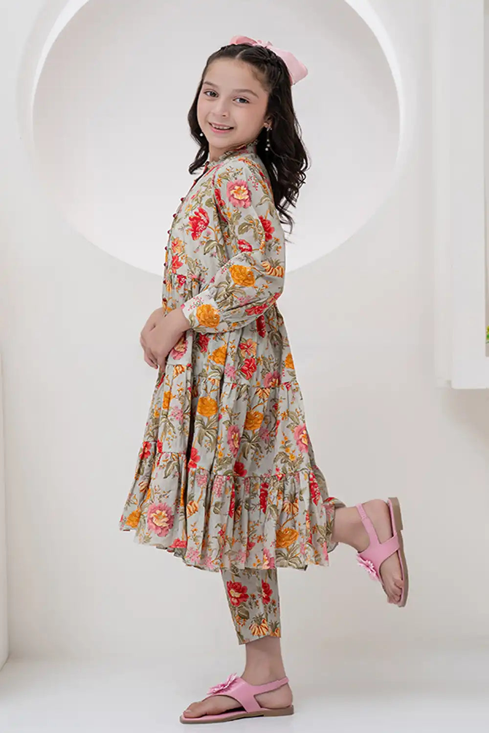 Printed Lawn Frock Co-Ord Set - K-ALPRTW-056