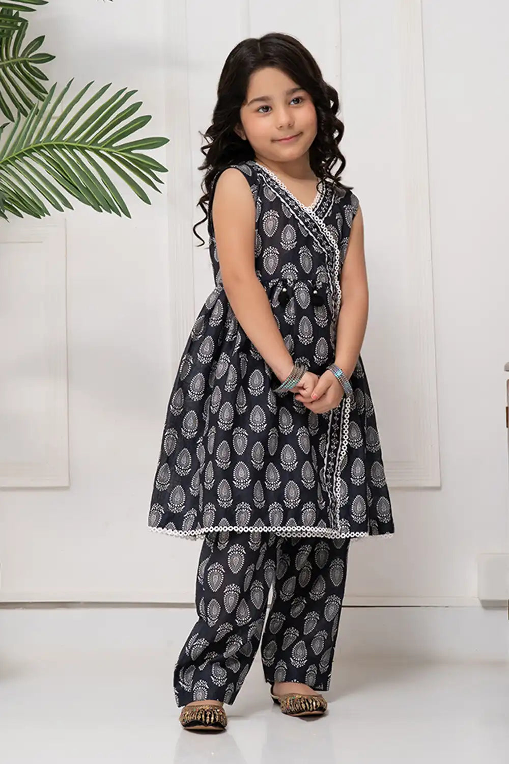 2 Piece Lawn Printed Anrakha Style Frock with Trouser K-DP-023