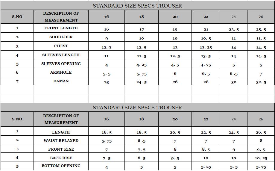 Size guide