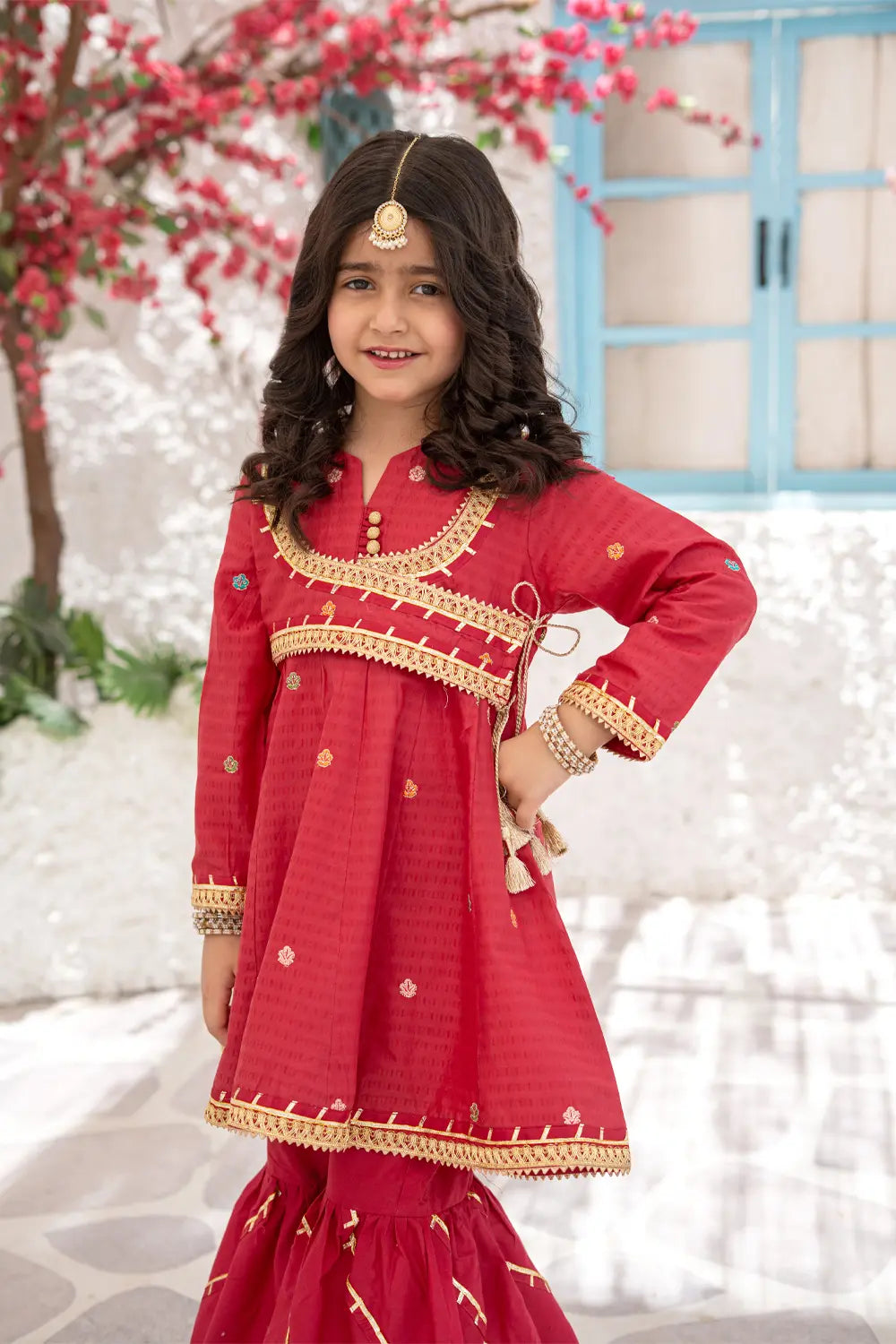 Embroidered Jacquard Angrakha Suit - K-MG-020